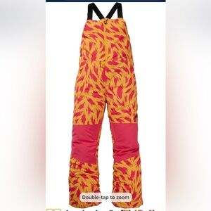 Burton Pink and Yellow Snow Bib Overalls